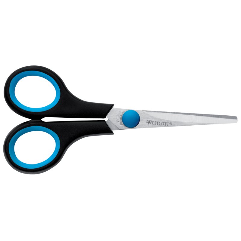 WESTCOTT ciseaux Easy Grip, pour gauchers, 140 mm, bleu/noir